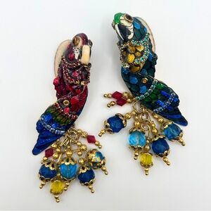 Vintage Lunch at the Ritz Macaw Parrot Earrings